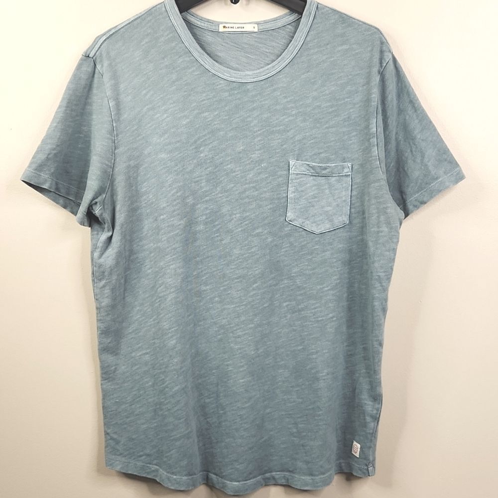 Marine Layer Light Blue Short Sleeve Pocket Tee